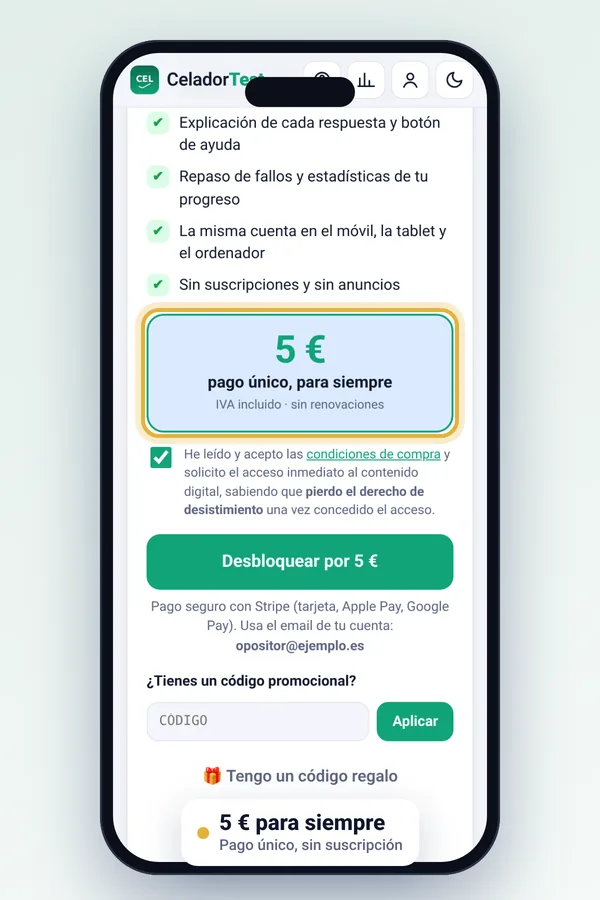 Pantalla de desbloqueo por 5 euros